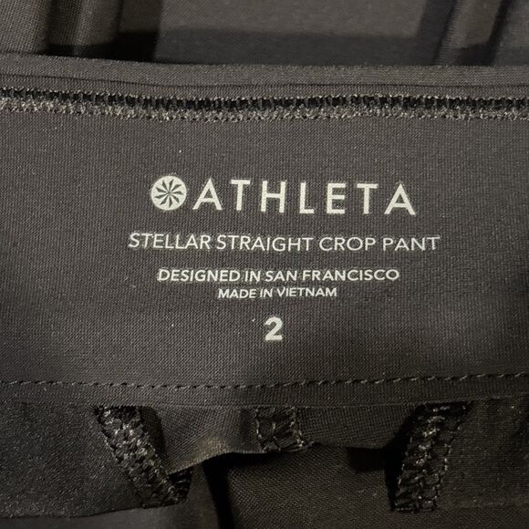ATHLETA Stellar Straight Crop Pants Stretch Women's Size 2 Black Casual Career - Picture 11 of 13